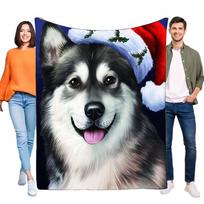 Adorable Husky Dog Blanket Soft Cozy Sofa Throw Perfect for Home Decor, Lightweight, Great Gift for Pet Lovers and Kids, Ideal f Size: 75*100cm, Weight: 230 GSM