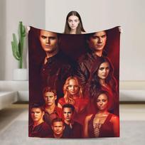 The Vampire Diaries Damon salvatore Throw Blanket Flannel Bedspread For Couch Bed Graphic Sofa Bed Cover Size: 75*100cm, Weight: 230 GSM