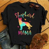 Shepherd Mama Colorful German Shepherd Gifts Dog Mom T-Shirt - Gift for Dog Lovers - Funny Dog - Vintage Shirt 4XL