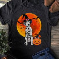 Dalmatian Halloween T-Shirt: Dog Jack O'Lantern Pumpkin Tee L