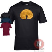 Anime Samurai warrior T-Shirt T-Shirt Japanese moon silhouette tee S