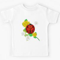 Ladybug Whimsey 3D Folk Art Kids T-Shirt 130