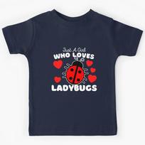Just A Girl Who Loves Ladybugs - Cute Ladybug Lover Bug Kids Design Kids T-Shirt 160