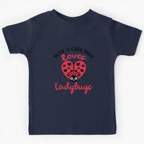 Just a Girl Who Loves Ladybugs Ladybug Lover Kids T-Shirt 130
