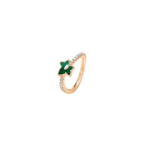 Lola Rose Ivy Series Single Leaf Fashionable Light Luxury Exquisite Elegance Malachite Ring Women's Green LR73621 auksas