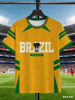 2026 World Cup Brazil football T-shirt 3D digital printing short sleeve, cross-border men's sports jersey trendy brand children 100
