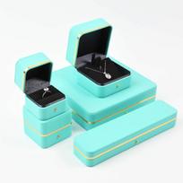 Luxurious Leather Box Earring Jewelry Box Ring Custom Packaging Bracelet Jewelry Packaging Custom Package for Jewelry Necklace ring box&Leather&Velvet mėlyna