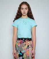 Fake Mama Ff Multi Flamboyant Crop Top [Skyblue] Sky Blue
