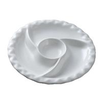 Thicken Dumpling Dishes Windmill Shaped Four Grid Steaming Tray Breakfast Plate  Restaurant 9.84x0.98 in balta