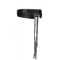 Wide Side Leather Waist Chain Men Lace-up Straps Waistband Women Black Punk Belt  Skirt Accessories