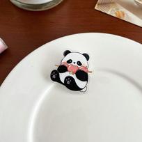 Bear Flower Panda Brooch Cute Animal Badge Funny Acrylic Panda Pin  Skirts Style B