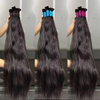 Raw Brazilian Hair Bundle Virgin Hair Bundle Cuticle Aligned Hair Extensions Natural Black Curly Stick Tip Extensions Perruque (as the picture,Natural Wave&10"-40"In Stock)