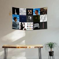 Drake Album Collage Tapestry Hip Hop Rap Music Wall Hanging Polyester Fan Art Decor for Bedroom Dorm 100X70CM