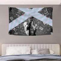 Lil Uzi Vert Tapestry Hip Hop Rap Doodle Wall Hanging Polyester Fan Art Decor for Bedroom Dorm Home Decor 100X70CM