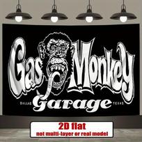 American Retro Gas Monkey Garage Tapestry Background Fabric Garage Atmosphere Room Decoration 100X70CM