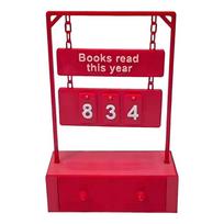 with 30 Number Tags Book Read Counter Wear Resist Hanging Reading Tracker  Bookshelf Decoration raudona