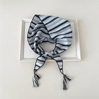 57X57CM Triangle Bandana Scarf Hanging-strap Striped Triangle Scarf Versatile Small Hair Scarf Kerchief for Girls