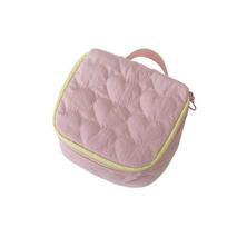 Square Women  Toiletry Bag Lovely Makeup  Bag Small Love Heart  Cosmetic Bag  Travel rožinė