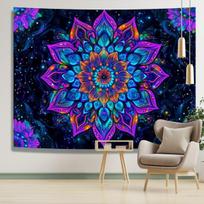 Mandala Kaleidoscope Wall Tapestry Living Room Bedroom Meditation Room Yoga Room Wall Decoration 100X70CM