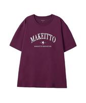 Make It Two [Painting Lettering]Crew Neck Tee_Wine L