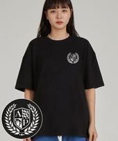 Astral Projection Shield Emblem Round Neck 40-Count Double-Weave Cotton Short Sleeve T-Shirt_Black M