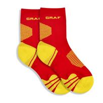 High Quality GRAF Unisex Compression Athletic Socks Nylon/Spandex Breathable Anti-Bacterial Quick Dry Sustainable Sports Grip raudona