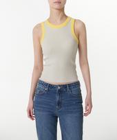 Musinsa Standard Woman Women'S Mini Boucle Ringer Knit Sleeveless Top [Mushroom] Mushroom/L