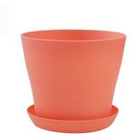Large Mouth PP Flower Pots with Saucers and Drainage Holes for Balcony Use XS raudona