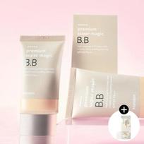Premium Super Magic BB Cream (45g) + House Sponge 20-Sheet Set