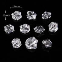 Daugkartiniai netikri ledo kubeliai Dirbtiniai akrilo krištoliniai kubeliai vestuvių dekoravimo reikmenys 11mm*14mm-1000pcs gray