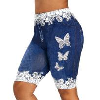 Patchwork Butterfly Minipants Kelnės Madingi Sportiniai Šortai Nėriniai S tamsiai mėlyna spalva