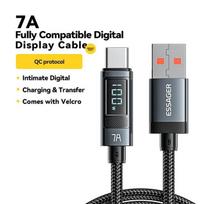 „Essager“ 100 W USB tipo C laidas Greitas įkrovimas, skirtas „Macbook Pro Xiaomi Samsung Super Charge 7A“ USB C įkroviklio duomenų kabelio laidas 1m pilka