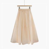 Summer Women Mesh Irregular Tutu Skirt Party Long Midi Skirt Korean Fashion Female Elastic High Waist Tulle S abrikosas