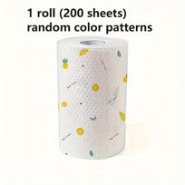 1roll (200sheets) Thickened Lazy Rag,Disposable Kitchen Paper Towel, Washable Wet and Dry Dual-use Towel, Dishwashing Cloth, Non-stick Oil Rag 1roll balta