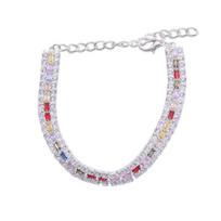 Dog Necklace Adjustable Colored Zircon Three Rows Pet Cat Dog Collar Rhinestone Necklace for sidabras