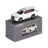1/64 Lexus LX570 Miniature Model JKM Premium SUV Toy Car Vehicle Free Wheels Diecast Zinc Alloy Metal Collection Gift balta