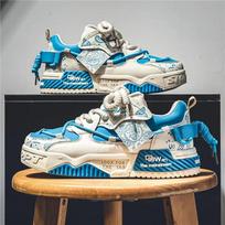 2025 Autumn New Men'S Trendy Comfortable Lace-Up Casual Sports Shoes Summer Campus Style Chunky Students Skateboard Sneakers 39