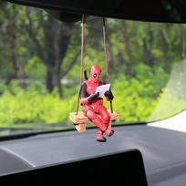 Swing Duck Series Cartoon Deadpool Car Rearview Mirror Pendant Reading Little Cheap Handsome Office Car Ornament
