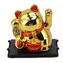 2 Inch Lucky Fortune Cat Vivid Lovely Solar Fortune Cat Statue for Decorating Front Desk Car Business Openings