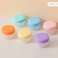 2oz/60ml Daugkartinio naudojimo PP Salotų padažo indelis su dangteliais, Neišsiliejantis, Kempingui, Žygiams, Piknikui, Lauko padažų dozatorius 6PCS