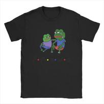 Pepe Frens T Shirts for Men Cotton Vintage T-Shirts O Neck Tee Shirt Short Sleeve Clothing Gift S