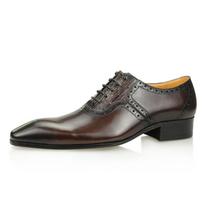 Fashion Mens Oxfords Shoes Business Lace-up Leather Office Brogue Pointed Formal Dress Wedding Party Shoe for Coffee Black Plus Size 39