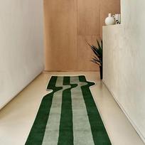 Dark Green Striped Wave Rug Bedside Anti Slip Mat For Bedroom Nordic Style Living Room Bedroom Floor Mat Home Decor 40X120CM(1.3X3.9FT