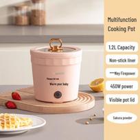 Mini Multifunction Electric Cooking Pot vyšnių žiedų rožinė spalva