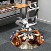1PC Dog Stars Office Round Area Rug, Mat Suitable For Office, Under Office Chairs Bedroom Living Room Home Decor, Room Deco 80cm