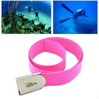Adjustable Diving Weight Belt with Secure Buckle for Spearfishing and Training Rose Red 1.3M