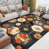 European Luxury Gold Carpets for Living Room Fashion Abstract Lounge Decor Sofa Table Mat Large Area Washable Rugs for Bedroom 60*90cm