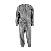 2 vnt./komplektas Sauna Top Pants Suit Neperšlampamas vėjo nepraleidžiantis prakaito sportinis kostiumas, skirtas svorio netekimui, elastingos angos Riebalų deginimas Sportas Fitnesas Sauna Apranga 2XL pilka