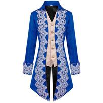 Men's Steampunk Gothic Victorian Lace Long Frock Coat (2024 Update) L