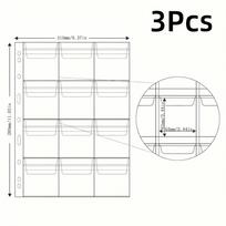 Skaidrios vidinės puslapiai Monetų albumo puslapis PVC Ženkliuko apsauga Monetoms&Ženkleliui 12 Grids 3pcs